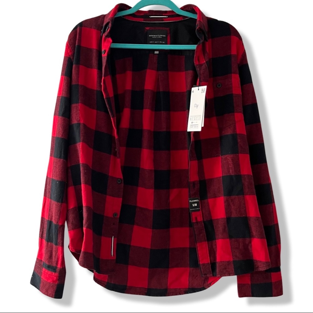 Demin & Flower Ricky Singh Red & Black Flannel